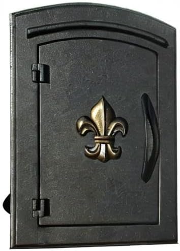 Miniatura 4 de Qualarc MC-1402-BLK Manchester Fleur De Lis Logo Puerta Columna Mount Buzón Sin Bloqueo Negro