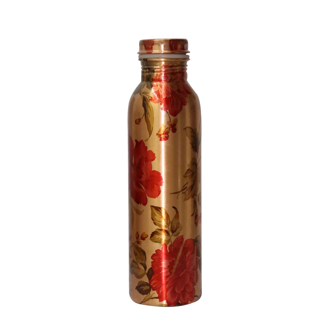 Bracop Gold Bracop® Copper Water Bottle, 1 Litre Sport Water Bottle Copper Water Bottle With Cup Copper Tumbler Goblet Wine Tumbler Copper Cup Drinking Bottle Moscow Mule Glasses Pure Copper Pitcher