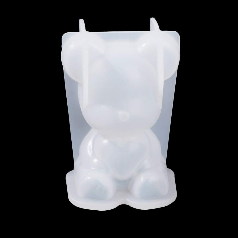 Lot De 6 Moules Silicone Bougies Verre à Miel & Ours - Idéal Résine, Savon, Plâtre