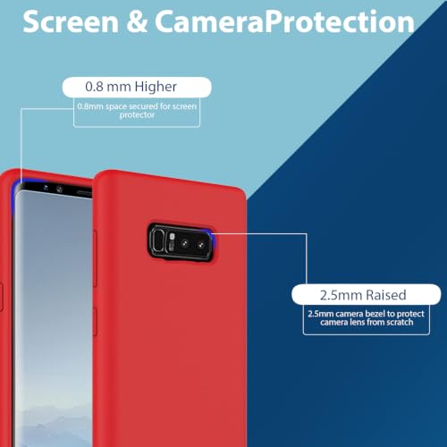 Image of LIRAMARK Liquid Silicone Soft Back Cover Case for Samsung Galaxy Note 8 (Red)