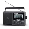 Shortwave Radio, AM FM Transistor Radio met Beste Receptie, Batterij Werkt door 4 D Mobiele Batterijen Of AC Power, Grote Luidspreker, Oortelefoonaansluiting voor Gift