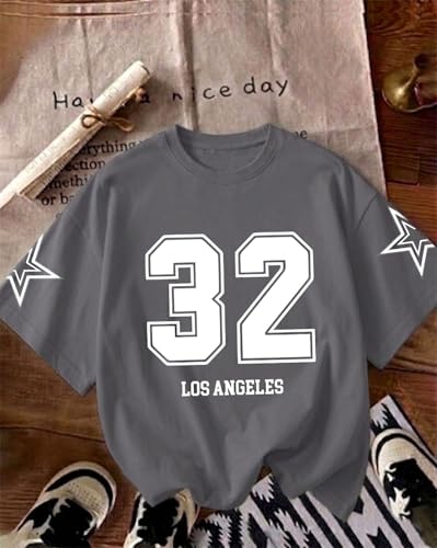 Image of Women Printed Round Neck Cotton Blend T-Shirt, Oversized Fit Half Sleeve Tshirts, Graphic Printed T-Shirt for Women
