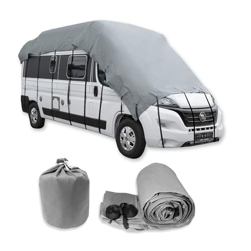 NATIV Dachschutzplane für Wohnmobile | UV-resistente Schutzhülle für ihren Camper | wasserdichte Abdeckplane für das Dach ihres Reisemobils | Dachplane mit universeller Passform | grau