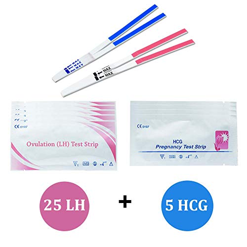 Ovulation Kits for Women Pre 25 LH Ovulation Test Strips and 5 HCG Pregnancy Test Strips Kit LH Ovulation Test Strips for Women - Thumbnail 4