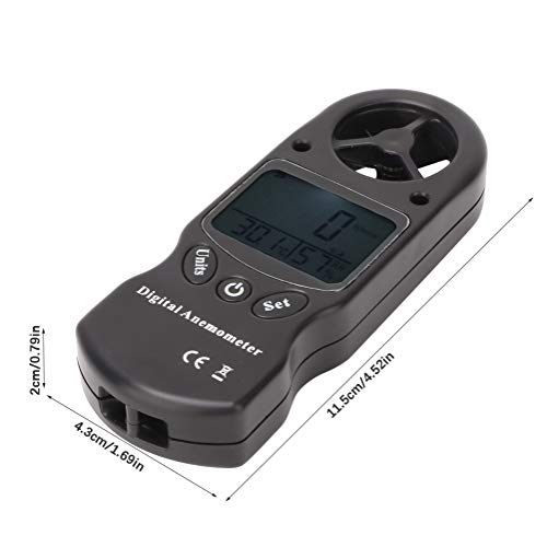 Digitaler Windmesser,TL-300 3-in-1-Handheld Multifunktions-Mini-Windgeschwindigkeitsmesser Messgerät Thermometer Hygrometer mit Hintergrundbeleuchtung Drachenfliegen Segeln Surfen Paragliding
