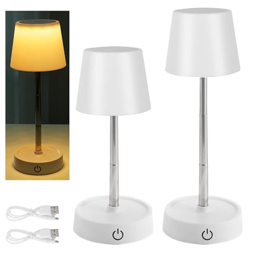 AXVRAV 2er Set LED Tischlampe Kabellos, LED Tischleuchte Kabellos, Nachttischlampe Touch Dimmbar...