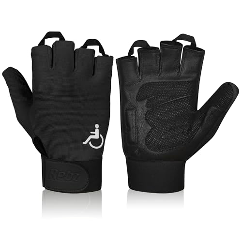image for Rebz Wheelchair Full Thumb Fingerless Gloves Ideal Choice for Active L