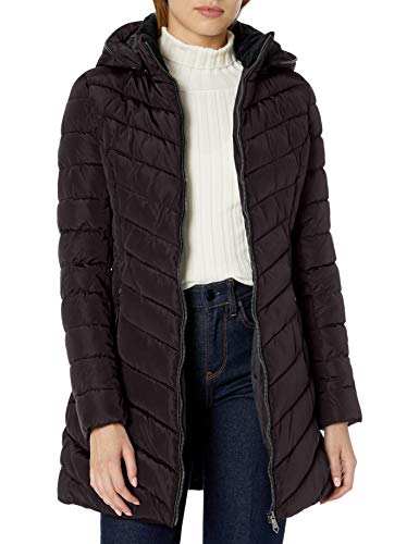 Nanette Lepore Women's Long Puffer Coat, Black, Small