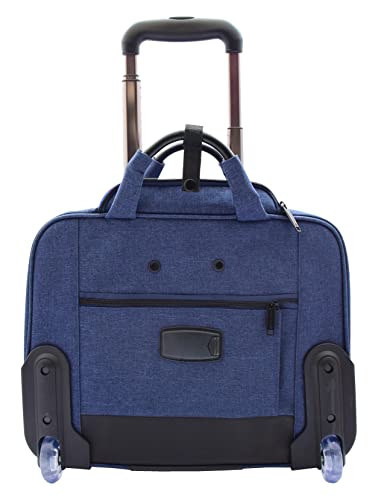 Rolling Pilot Case Zakelijke Aktetas Cabine Size Laptoptas Demin Blue Airborne - Image 3