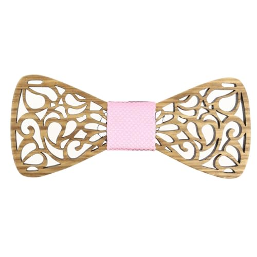 Tony & Paul. Noeud papillon. Volute 2D, BOIS. Rose layette - Uni -