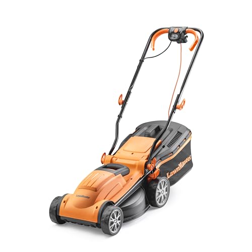 LawnMaster 1400W Electric Lawn Mower with 34cm cutting width, ideal...