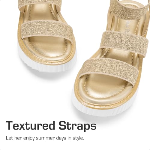 DREAM PAIRS Girls Flatform Wedge Open Toe Platform Summer Sandals with Buckle Ankle Strap for Little Kid/Big Kid3