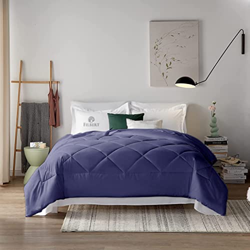 Image of Filbert - Super Comfort Microfiber 500 GSM King Size Comforter for Heavy Winter Blanket Quilt Diamond Stitch (92 inch x 106 inch Inches /233cm x 269cm) - Comforter King Size|Medium Blue