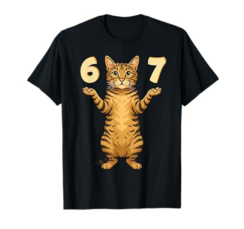 67 Cat Meme Funny Gen Alpha Slang Humor for Teens Kids Youth T-Shirt