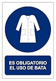MovilCom® - Señal de obligación OBLIGATORIO USO BATA material aluminio tamaño 210X300mm (ref.RD20952)