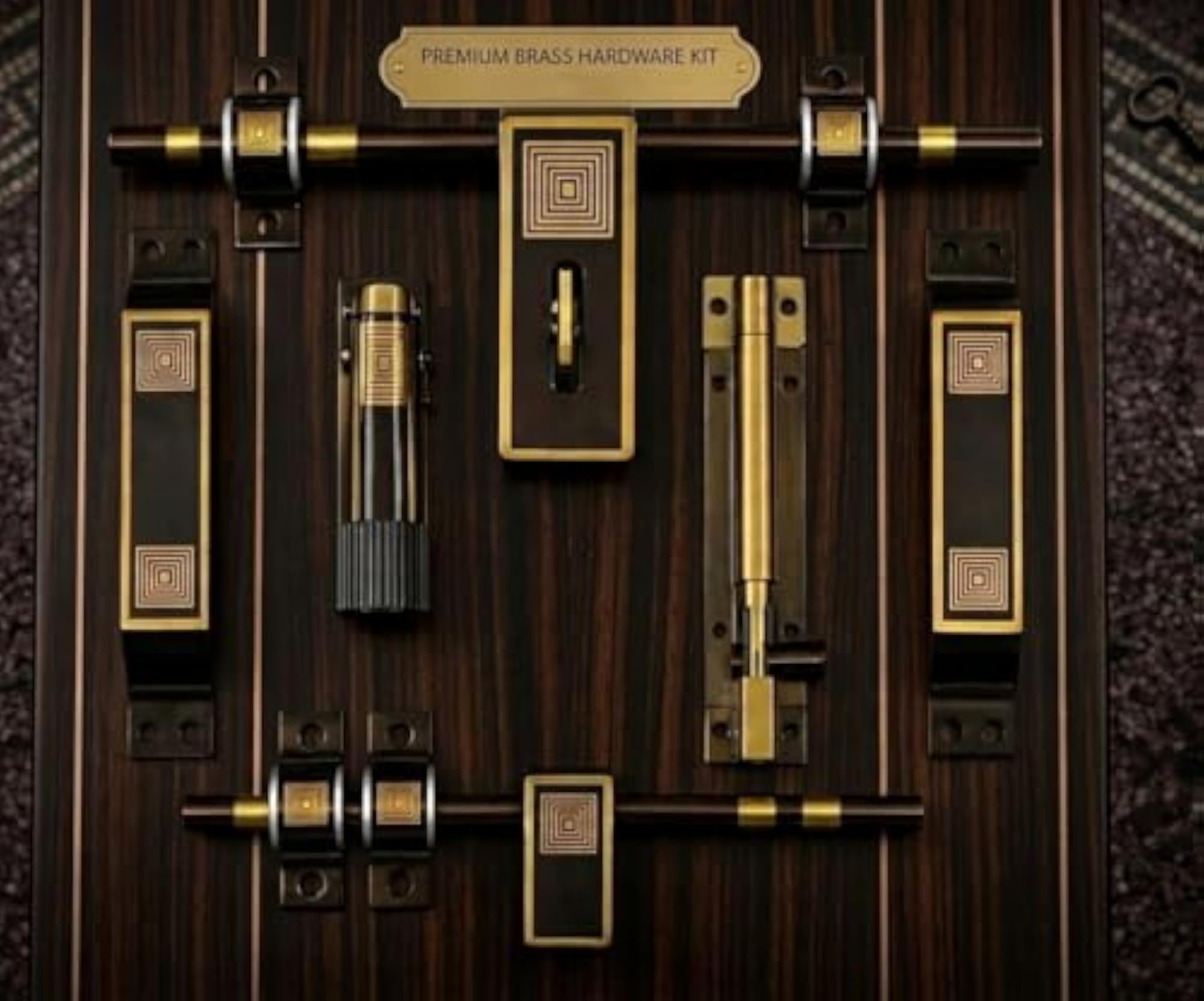 5-Piece Door Kit, Antique Brass & Dual-Tone Finish