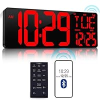CYMHCHL 17.2" Large Digital Wall Clock Bluetooth Auto Time Sync Digital Clock Large Display Auto 2