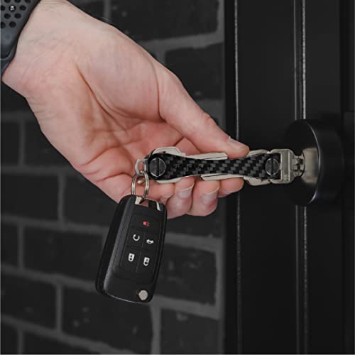 Keysmart Compact Minimalist Pocket-Sized Key Holder And Key Organizer W Expansion Screws, Edc Key Carrier (14 Keys, Carbon Fiber 3K) #TOP3