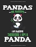  Pandas Are Awesome Pandabär Bambusbär Tier: A4+ Softcover 120 beschreibbare karierte Seiten  22 x 28 cm (8,5x11 Zoll)