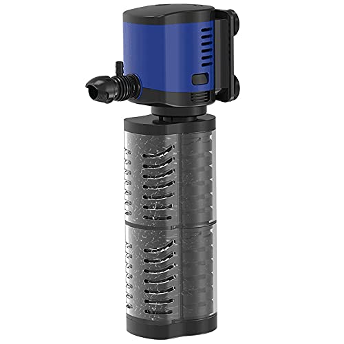Craftsboys Filtro de pecera, filtro de agua interno de acuario 500IF, agua limpia, haz ondas, aumenta el nivel de oxígeno, bomba de agua (5W-500L/H)