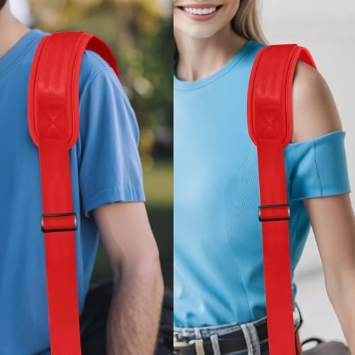 Image of ZINZ 74 inch Shoulder Strap with Fixed Pad and Dual Balanced Buckles,Red