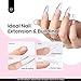 Beetles Hema Free Hard Gel for Nails,2.12 oz 9 in 1 Hard Gel for Nail Extension & Strengthening Broken Nail Repair with Flat Brush 100 Pcs Nail Forms UV LED Lamp Cured Salon Nail Technicians Women
