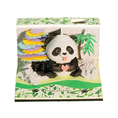 Bloc de notas y calendario 3D de panda para notas de estudio y viajes