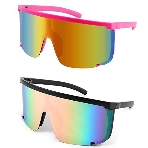 Karsaer Vision Shield Sunglasses For Men Women Oversized Neon 80S 90S Visor Shades Sports Style Outdoor Cycling Ski #TOP17