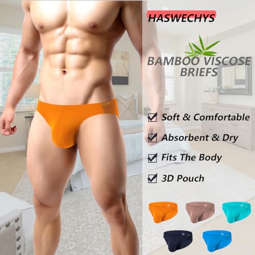 Mens Bamboo Viscose Soft Briefs Low Rise Sexy 3D Pouch Underwears4