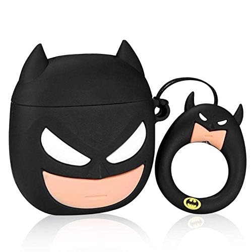 Image of Silicone Case Compatible for Apple Airpods 4 (2024) Cute Design for AirPods 4 with Active Noise Cancellation (ANC) with Keychain Hook Shockproof Protective Case (Bat-Man)