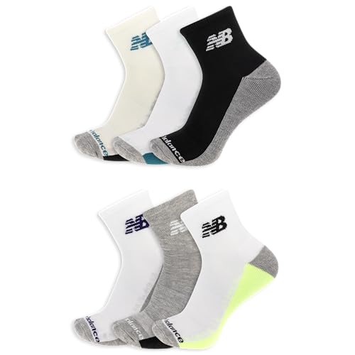 New Balance Unisex Adult Performance Cushioned Ankle Sock Assorted 10-13 6-Pack