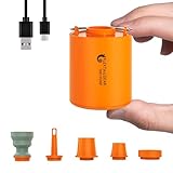 FLEXTAILGEAR Tiny Pump, Tragbare Kompakte Luftpumpe mit wiederaufladbarem 1300 mAh Akku, zum Aufblasen und Aufpumpen von Luftmatratze, Luftbetten, Schwimmring, Vakuumsäcken
