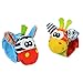 Minetom 2SET brillante bebé infantil Kids Lamaze suave muñeca calcetines del pie del juguete buscador Rattle Manos alza Correa de muñeca A Una Talla