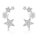 CIShop Star CZ Simulated Diamond Stud Earrings Ear Wire Ear Cuff Earring 1Pair (hypoallergic)