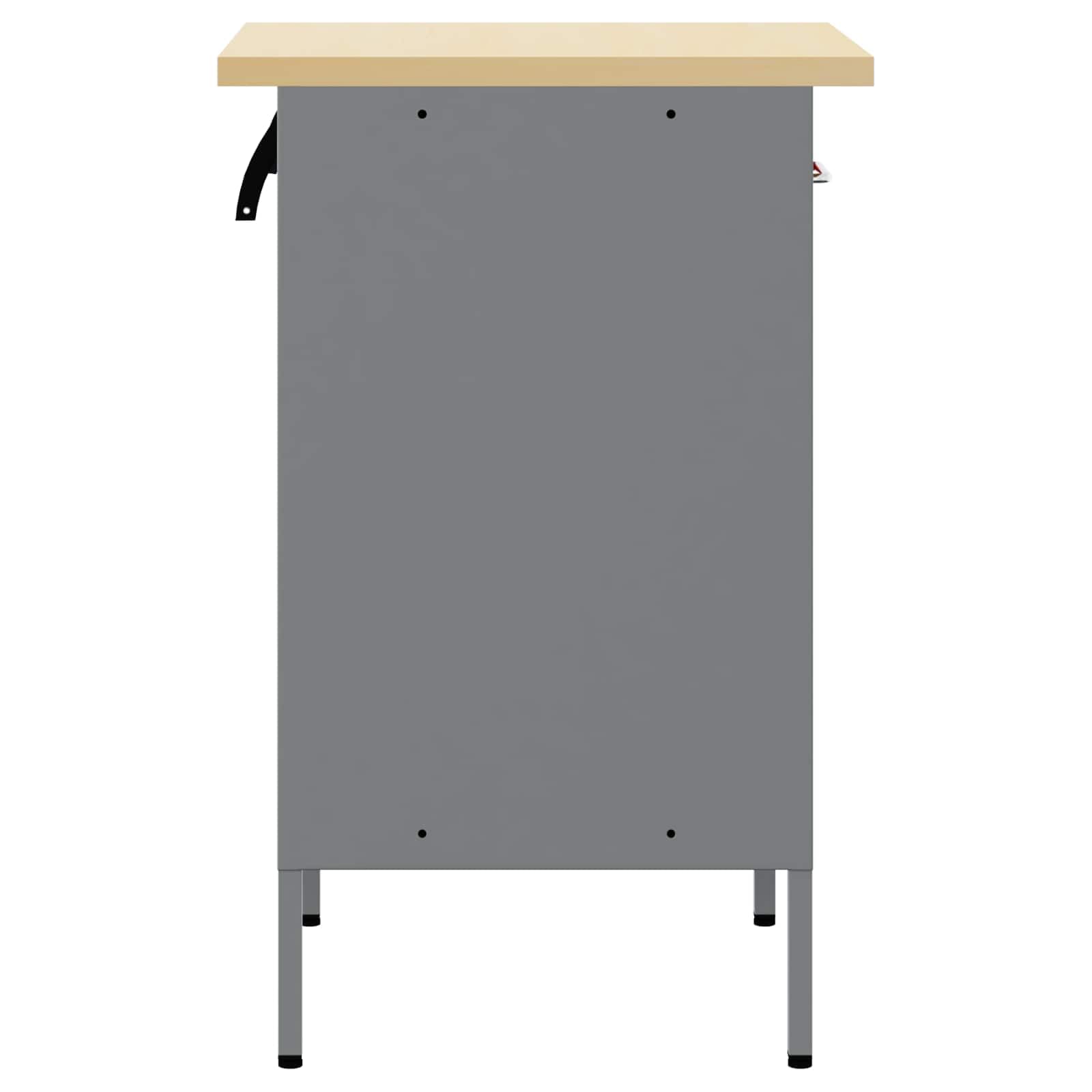 vidaXL Werkbank Rot und Grau 50 x 55 x 85 cm Ingenieure Holz und Stahl, Werkstatt, robuste Werkbank, rechteckiger Tisch, professioneller Arbeitsplatz für Bastler