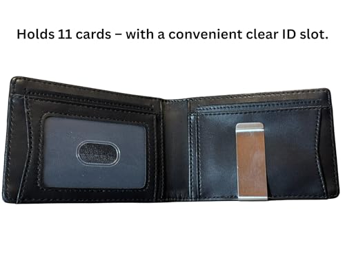 Genuine Leather Slim Wallet with RFID Protection – Black, Elegant Cardholder for Men & Women, Compact Leather Wallet3