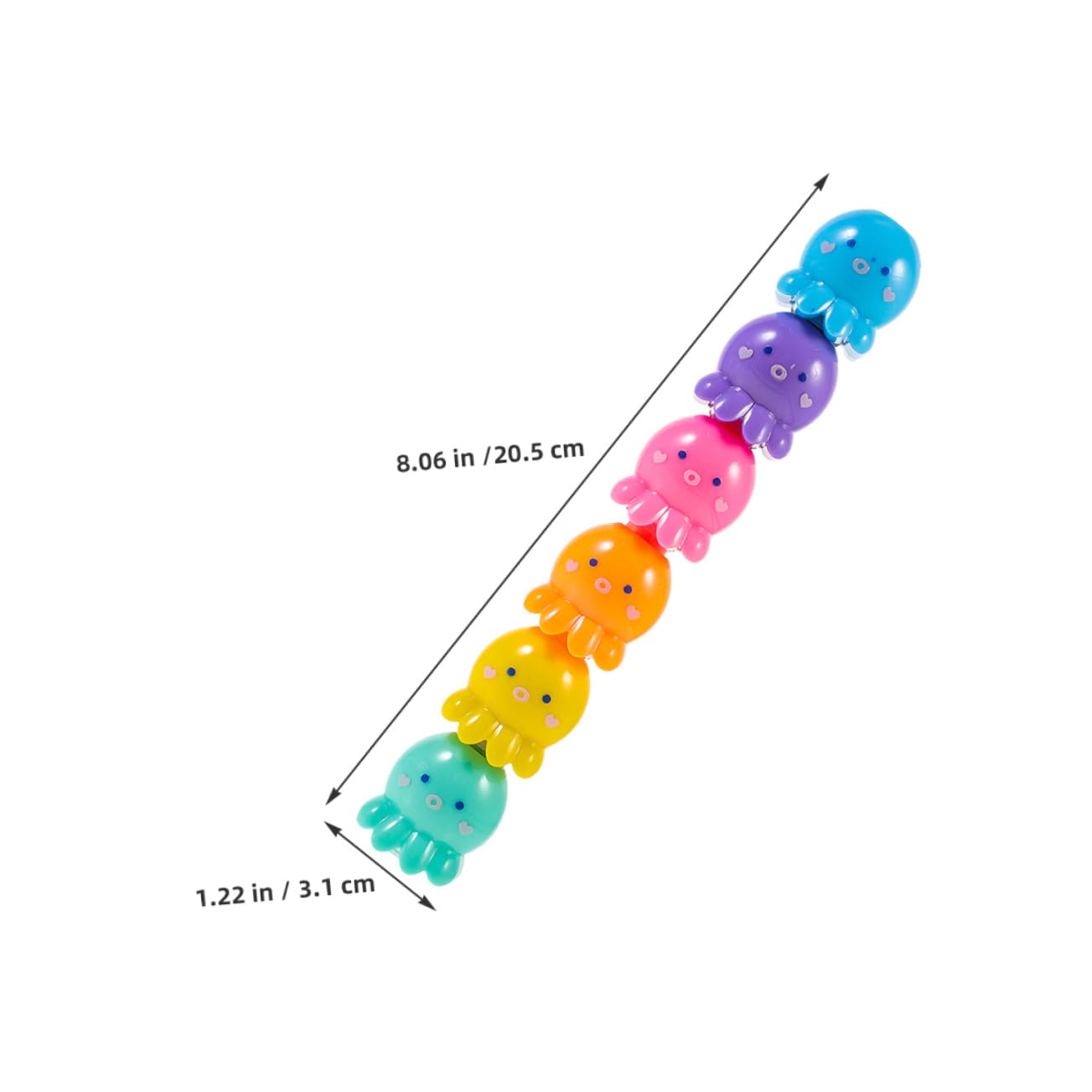 Angoily 2 Set Mini Evidenziatori Fluorescenti Polpo Design Impilabile e Compatto Penne Colorate per Studenti e Scrittura Scuola e Ufficio