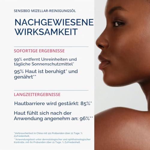 BIODERMA Sensibio Mizellenöl - reinigt, entfernt Make-up, beruhigt - entfernt wasserfestes Make-up von Augen und Lippen - empfindliche Haut… – Ansicht 5