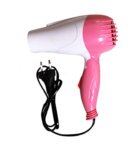 Arzet Nirvani Professional Dryer NV-1290 Hair Dryer With 2 Speed Control For WOMEN and MEN, Electric Foldable Hair Dryer 1000 Watts (Pink and White) - Image 6