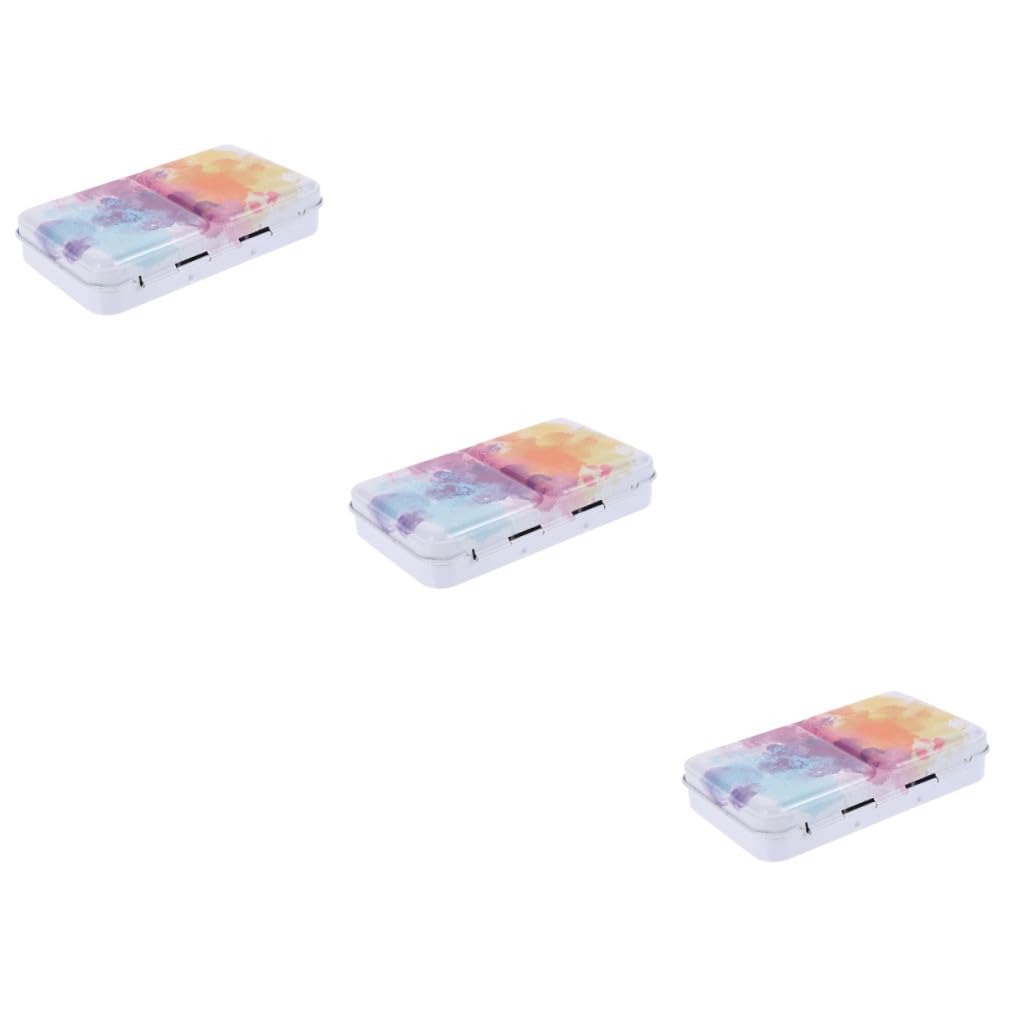Operitacx 3sätze Farbmischpalette Aus Aquarell Pigment Box Mit Fächern Für Künstler Tragbare Malpalette Für Wasserfarben Und Kreative Projekte
