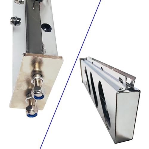 Image of 2.5 inch Bolt Spacing 30 inch Length Stainless Steel Mud Flap Hangers Brackets Holder with Aluminum Reflective Tapes and Oval Light Cutouts Fit for Semi Trucks Trailers, 2 Pack
