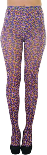 Image of ToBeInStyle Women's Vibrant Multicolor Animal Print Pantyhose Assorted Hosiery