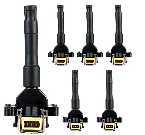 ENA Pack of 6 Ignition Coils Compatible with 1991-1995 BMW 320I 325I 325IS 525I M3 2.0L 2.5L 3.0L L6 0221504474