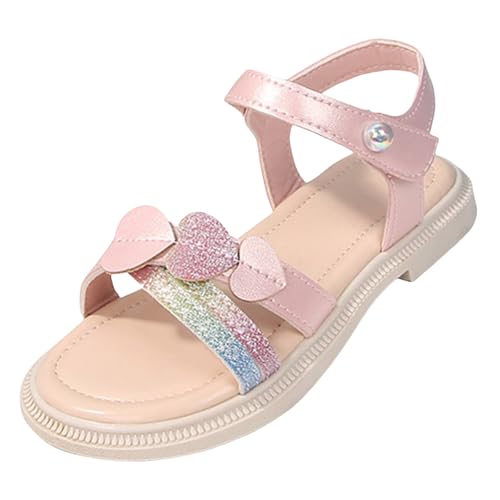 IWIHMIV Girls Platform Sandals Girls Soft Bottom Open Toe Princess Flat Beach Shoes Comfortable Summer Walking Sandals