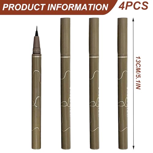 Delineador Líquido Waterproof 4 piezas Marrón Oscuro miniatura 5
