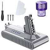 Upgraded 7000mAh Replacement for Dyson V10 Battery 242151 206340 7 Cell 25.2V Li-ion Battery Compatible with V10 SV12 Series Vaccum Cleaner V10 Cyclone V10 Animal V10 Absolute V10 Motorhead,Filter