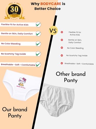 Image of BODYCARE Kids Girls Printed Panty Ultrasoft Underwear 100% Cotton Soft Comfortable | Skin Friendly | Innerwear Pack of 5-Assorted (KIA9103A-PK001) (Color & Print May Vary)