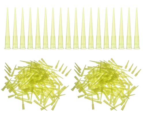 HUAZIZ - HUAZIZ Lot de 1 000 Embouts de Pipette Universels en Plastique pour Liquides de Laboratoire 200 μL, Jaune Transparent