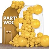 PartyWoo Mustard Yellow Balloons 120 pcs Different Sizes of 18 12 10 5 Inch Fall Color Yellow Balloon Arch Kit Garland for Graduation Thanksgiving Baby Shower Birthday Party Decorations Yellow-F57