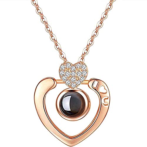 Pendentif double cœur rose gold élégant à porter au quotidien pour femme moderne